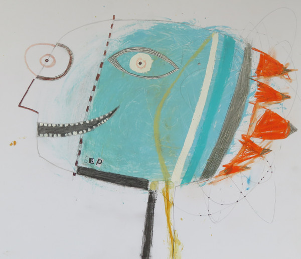 Happy Sap - Mixed Media on Heavy Cardstock, 10 x 11"