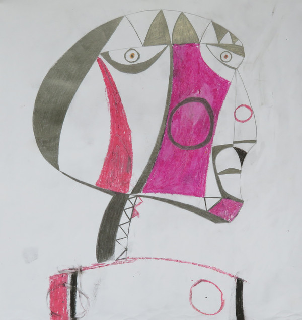 He Ruled Over Many…In His Mind - Mixed Media on Paper, 15 x 15 1/2"