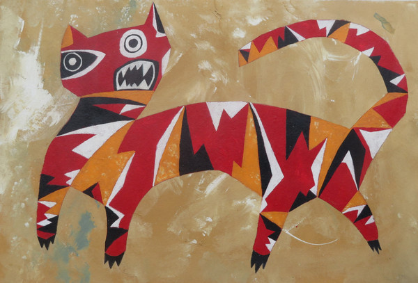 Feline Fatale - Series 144
Acrylic on Unstretched Canvas
26" x 17"