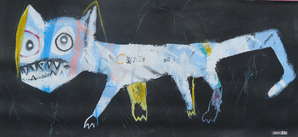 Feline Fatale - Series 161 - Crazy Cat
Acrylic on Unstretched Canvas
31 1/2" x 15"