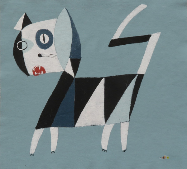 Feline Fatale - Series 175- Ferocious Feline (Two in One - Side Tw0) 
Acrylic on Unstretched Canvas / Print
14 1/2 x 16"