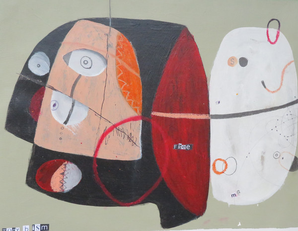 I Am Free To Be Me- Mixed Media on Unstretched Canvas, 18 x 14"