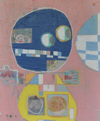 He Loves Playing Ball - Mixed Media on Canvas.  Unframed.  20 x 16"