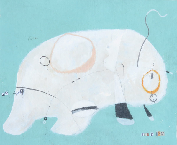 Crawl - Acrylic & Graphite Pencil on Canvas Panel, 10 3/4 x 13"