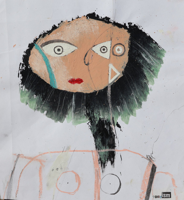 Her Beauty Could Starve a Flower - Mixed Media on Paper, 10 1/4 x 11 1/2"