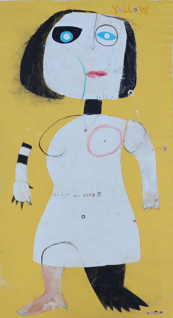 Her Personality Could Light Up the Bright Side of Yellow
Mixed Media on Unstretched Canvas
Unframed
18" x 34"