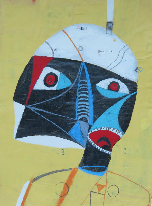 Abath - Mixed Media on Unstretched Canvas, 16 x 21 1/2"