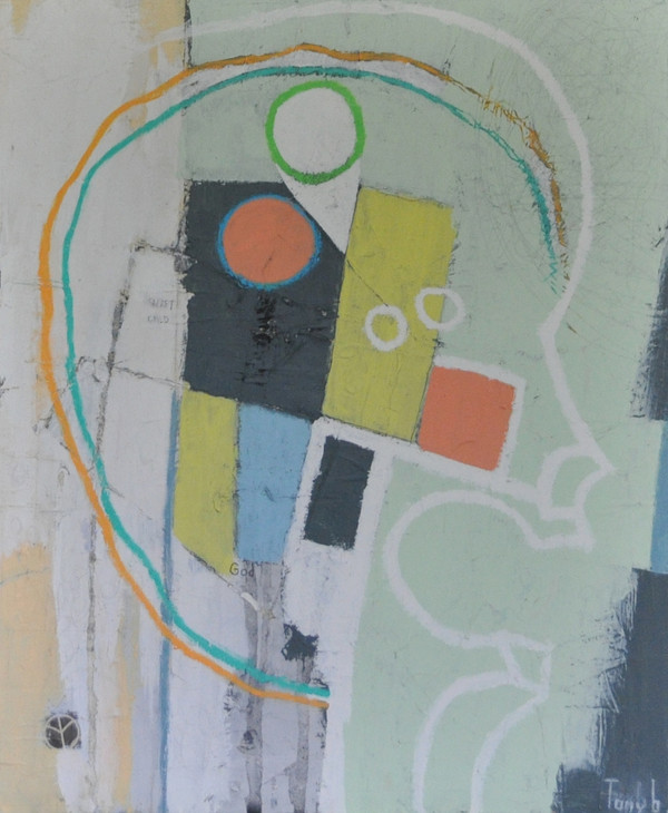 Acrylic,Oil Stick on Canvas.  Unframed. 24 x 20"