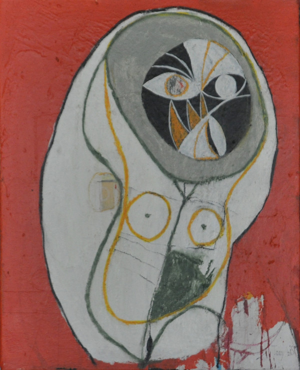 Acrylic & Oil Stick on Canvas.  Unframed.  20 x 16"