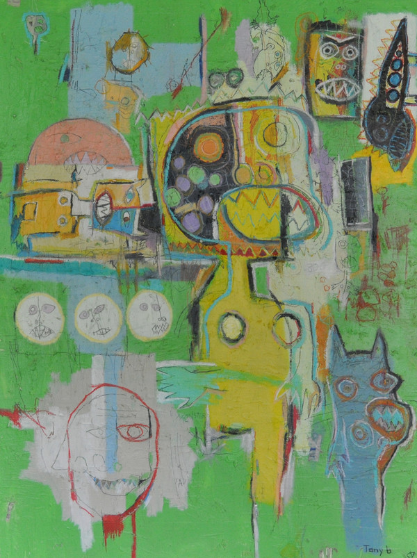 Acrylic, Oil Stick, Pastel
48 x 36 inches (L x W)
1 ½ inch depth Gallery Wrapped Canvas