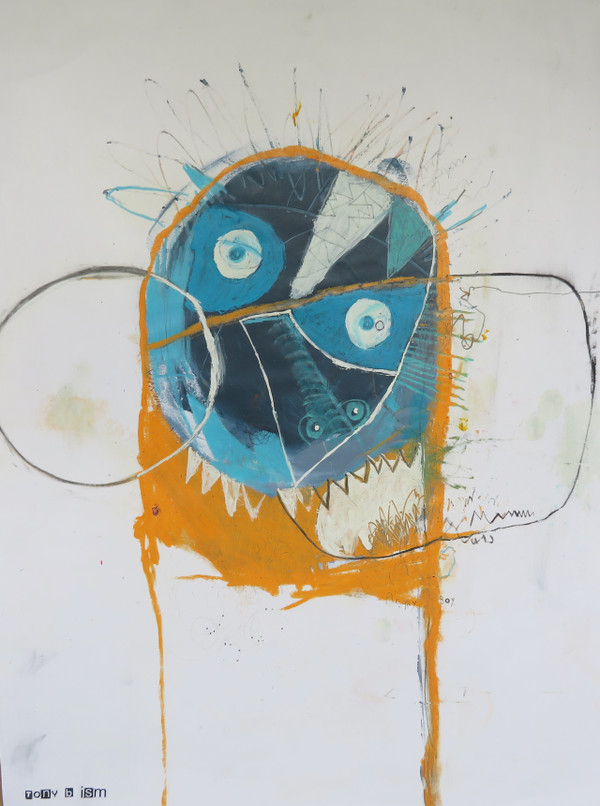 Angry Boy - Mixed Media on Paper, 18 x 24