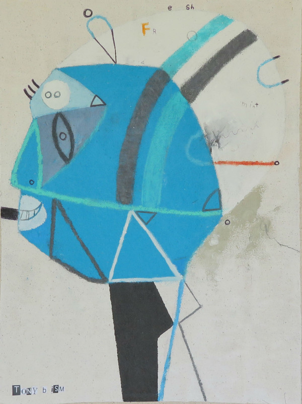 Fresh Mint - Mixed Media on Unstretched Canvas, 11 1/4 x 15 1/4"