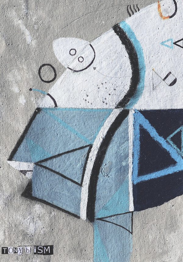 Don't Give Me No Lip Service - Mixed Media on Unstretched Canvas, 8 x 12 3/8"