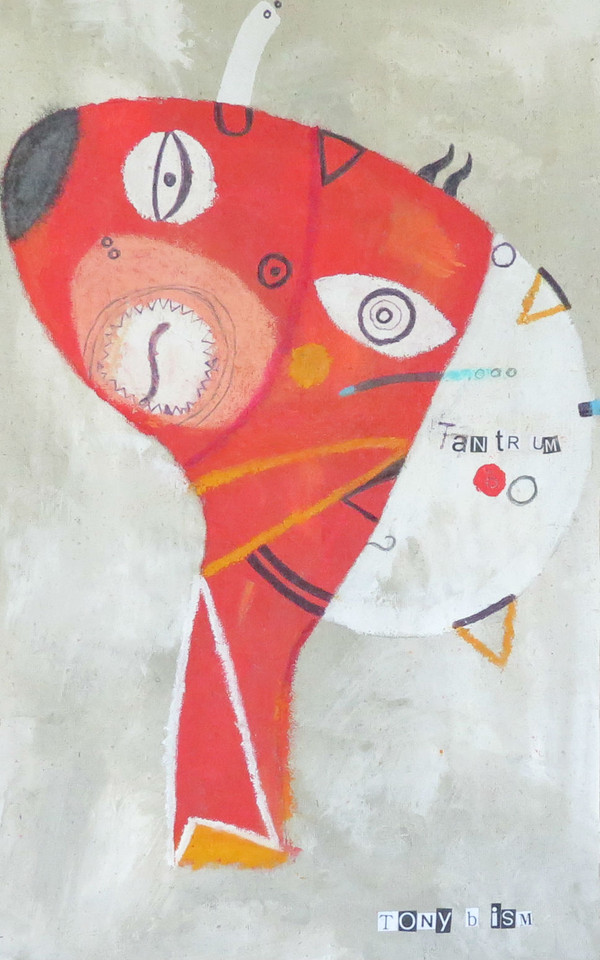 Tantrum - Mixed Media on Unstretched Canvas, 9 x 15"