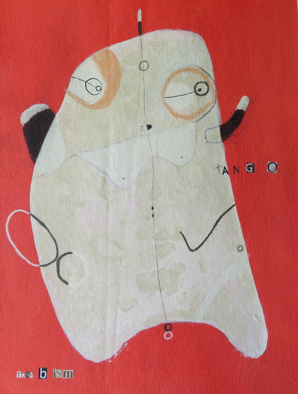 Tango - Acrylic & Graphite Pencil on Canvas Panel, 13 1/2 x 10 1/8"