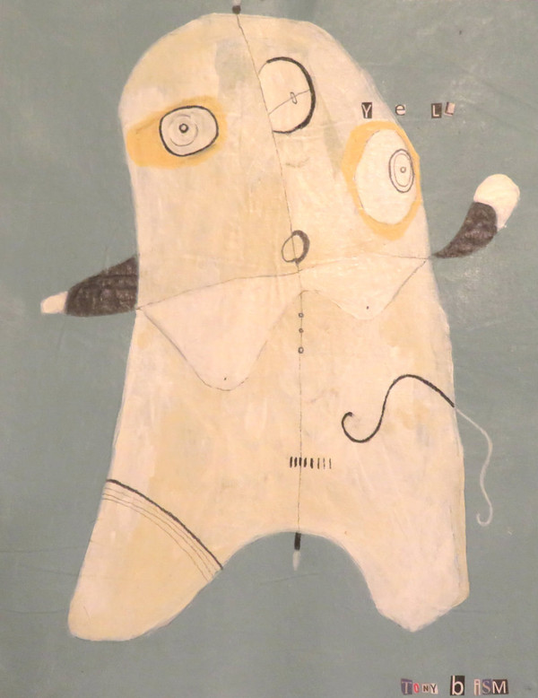 Yell - Acrylic & Graphite Pencil on Canvas Panel, 13 1/2 x 10 5/8"