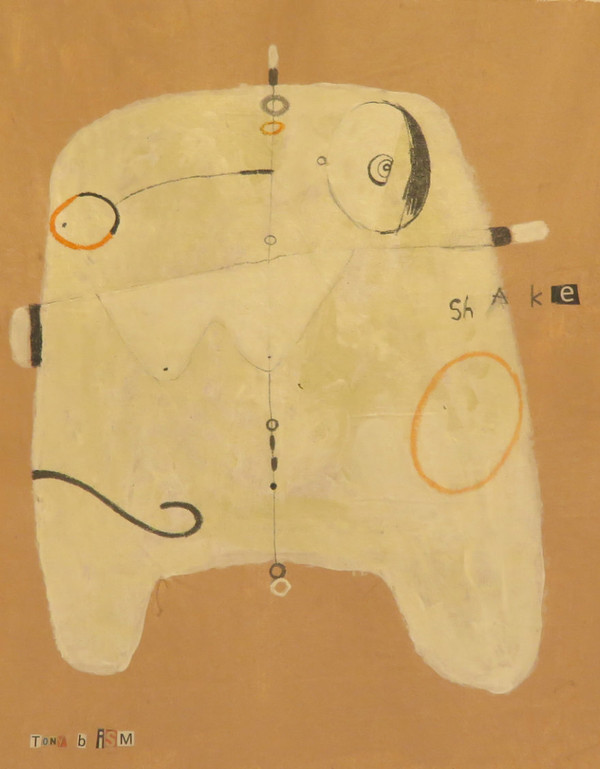 Shake - Acrylic & Graphite Pencil on Canvas Panel, 12 x 9 5/8"