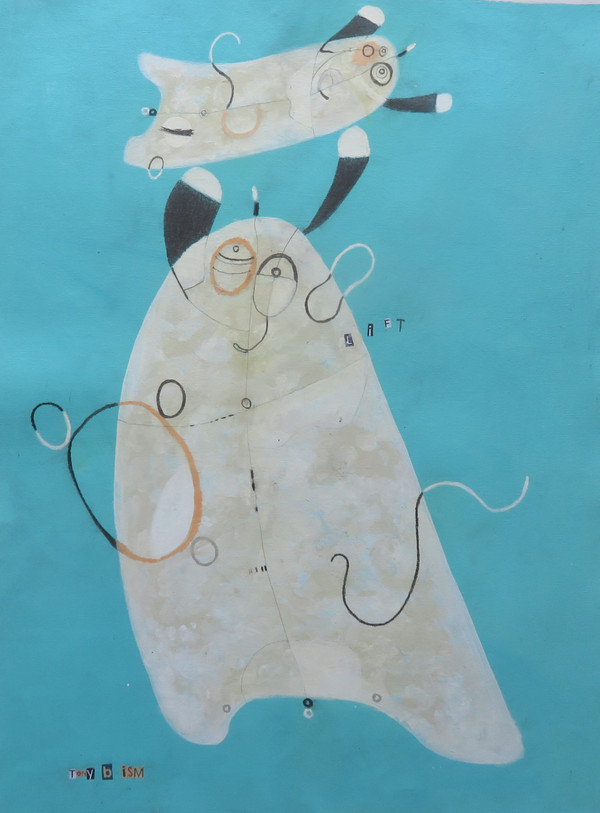 Lift - Acrylic & Graphite Pencil on Canvas Panel, 21 5/8 x 16 1/4"