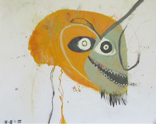 Gnaw -Mixed Media on Paper , 20 x 16"