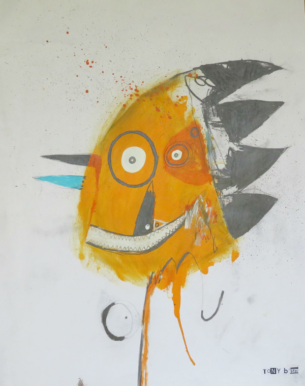 Late Night Shaker - Mixed Media on Paper , 15 x 19"