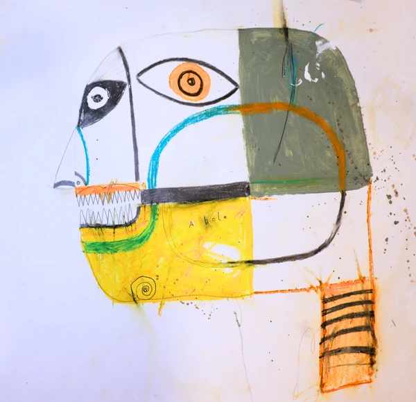 A Hole - Mixed Media on Paper, 16 3/8 x 16 1/8"