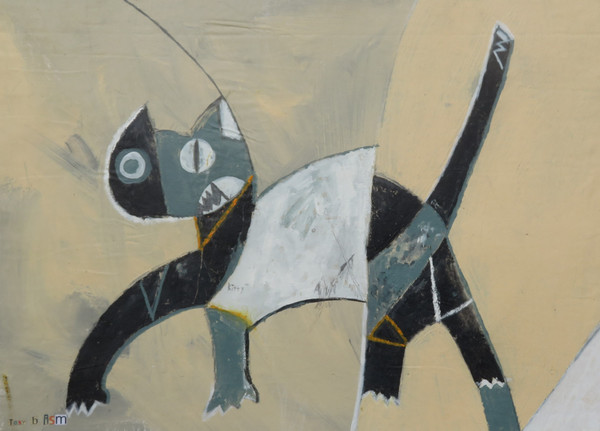 Feline Fatale - Series 75
Acrylic on Unstretched Canvas
14 1/2" x 20"