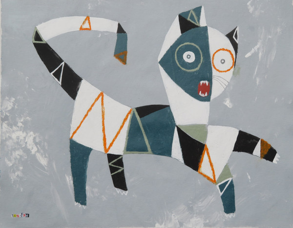 Feline Fatale - Series 76
Acrylic on Unstretched Canvas
20 3/4" x 16"