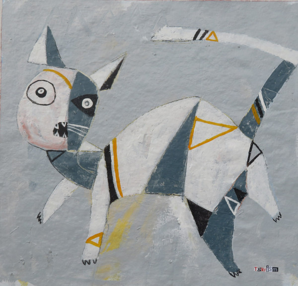 Feline Fatale - Series 78
Acrylic on Unstretched Canvas
15 1/2" x 15"