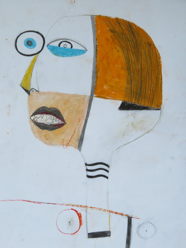 Femme Fatale - Mixed Media on Paper, 13 1/2 x 17 3/8"