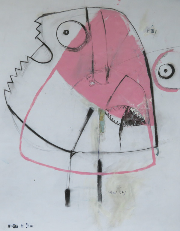 Fry - Mixed Media on Paper, 15 7/8 x 20"