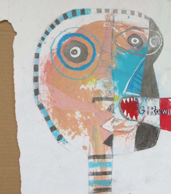 Growl - Mixed Media on Paper, 11 1/2 x 14"