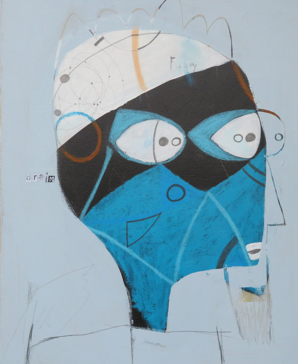 He Could Drain the Energy from an Orange - Mixed Media on Canvas, Gallery Wrapped, 16 x 20"