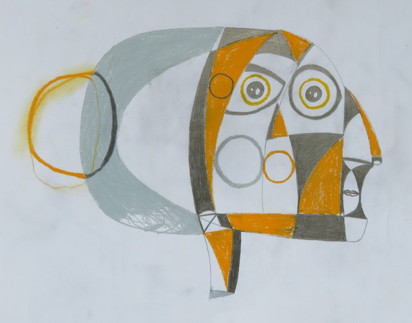 He Was Not Easily Persuaded - Mixed Media on Paper, 14 1/2 x 12"