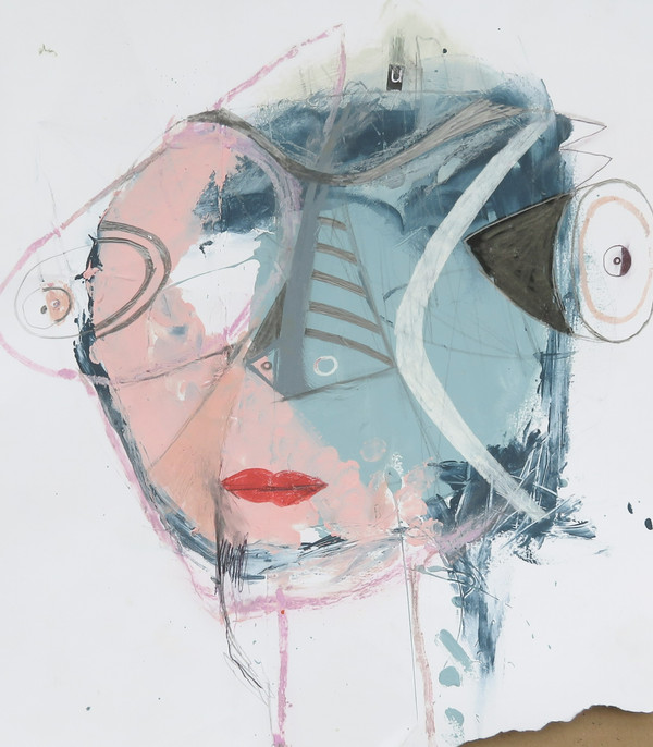 Her Determination Was Undeniable - Mixed Media on Paper, 11 1/4 x 12 1/2"