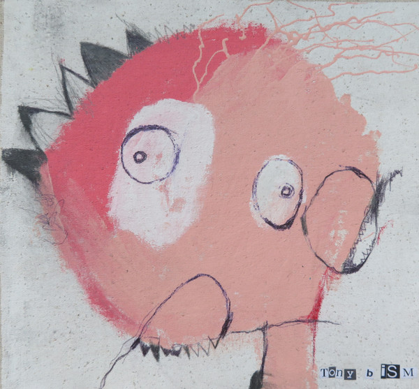 Bad Hair - Mixed Media on Unstreteched Canvas, 9 x 9 1/2"