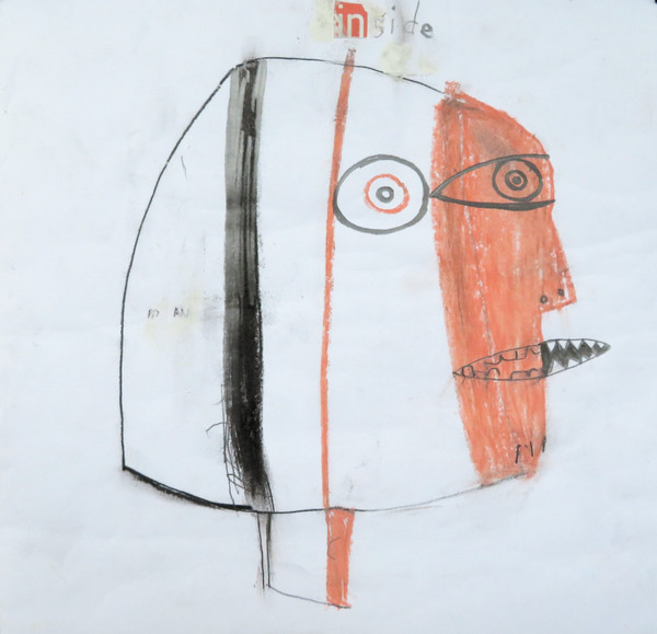 Inside Man, The - Mixed Media on Paper, 10 x 10"