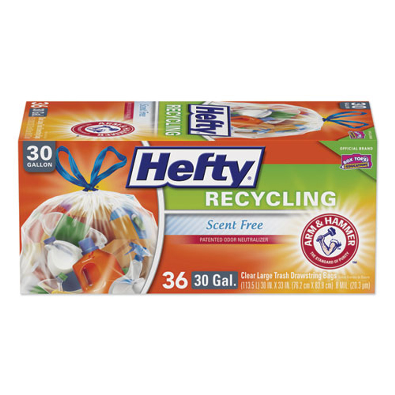 Hefty Ultra Strong Tall Kitchen and Trash Bags, 30 gal, 1.1 mil, 30 x 33, Black