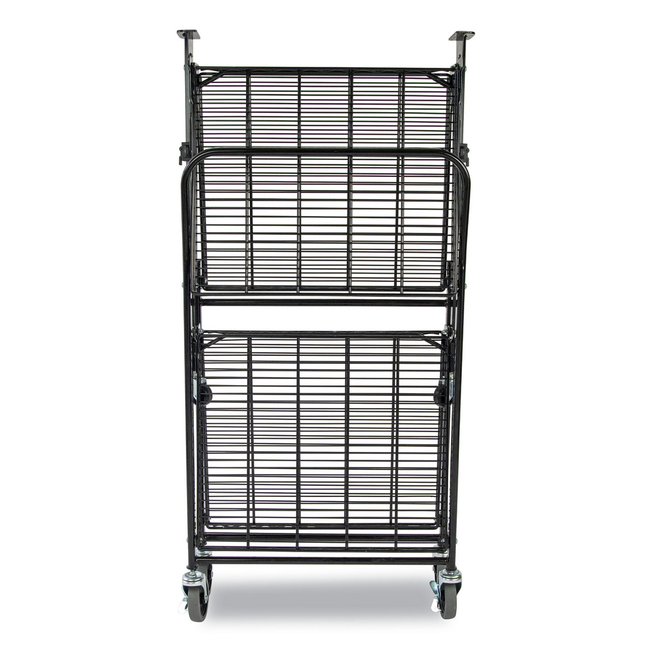 Bostitch Stowaway Folding Carts 2 Shelves 35W x 37.25d x 22H Chrome 250 lb Capacity