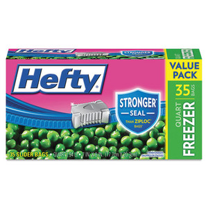 Hefty Slider Storage Bags 1 Qt Clear Box Of 40 - Office Depot