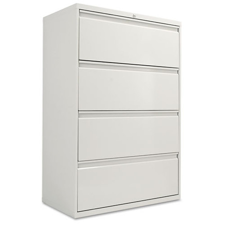 Four-drawer Lateral File Cabinet, 36w X 18d X 52.5h, Light Gray