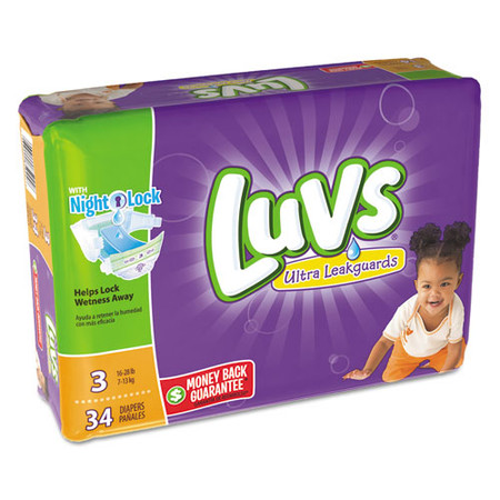 Diapers,luvs,s3,4/34ct