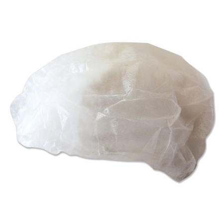Disposable Bouffant Caps, White, Medium, 19", 100/pack