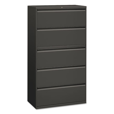 Five-drawer Lateral File Cabinet, 36w X 19.25d X 67h, Charcoal