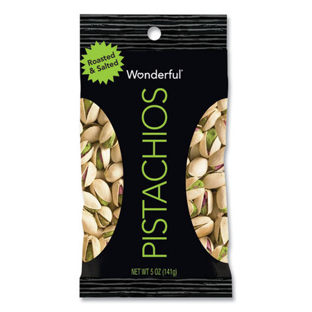Wonderful Pistachios, Dry Roasted And Salted, 5 Oz, 8/box