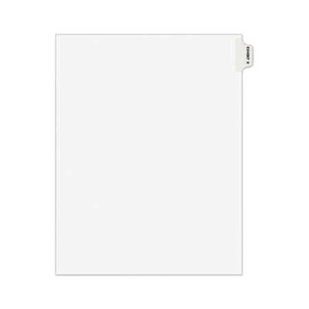Avery-style Preprinted Legal Side Tab Divider, Exhibit K, Letter, White, 25/pack, (1381)