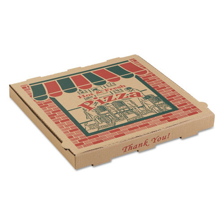 Corrugated Pizza Boxes, 10 X 10 X 1.75, Kraft, 50/carton