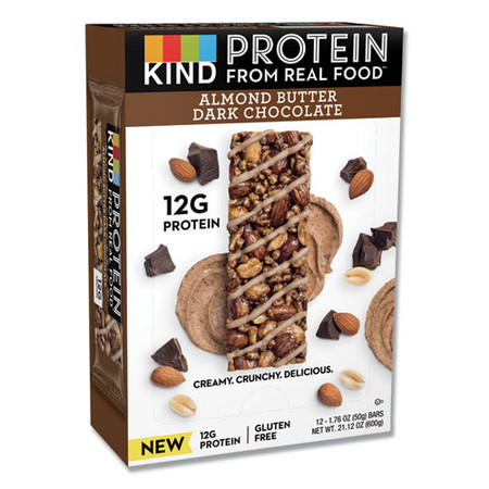 Protein Bars, Almond Butter Dark Chocolate, 1.76 Oz, 12/pack