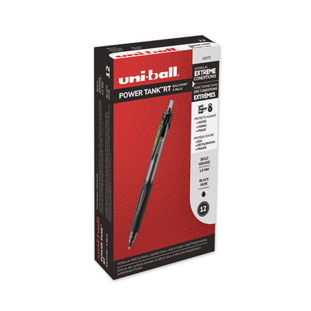Power Tank Rt Ballpoint Pen, Retractable, Bold 1 Mm, Black Ink, Smoke/black Barrel, Dozen