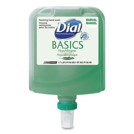 Basics Hypoallergenic Foaming Hand Wash Refill For Dial 1700 Dispenser, Honeysuckle, 1.7 L, 3/carton