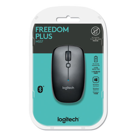 M557 Bluetooth Mouse, 2.4 Ghz Frequency/33 Ft Wireless Range, Left/right Hand Use, Dark Gray